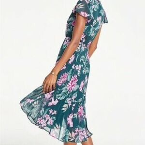 Ann Taylor Fauna Floral Pleated Skirt Dress